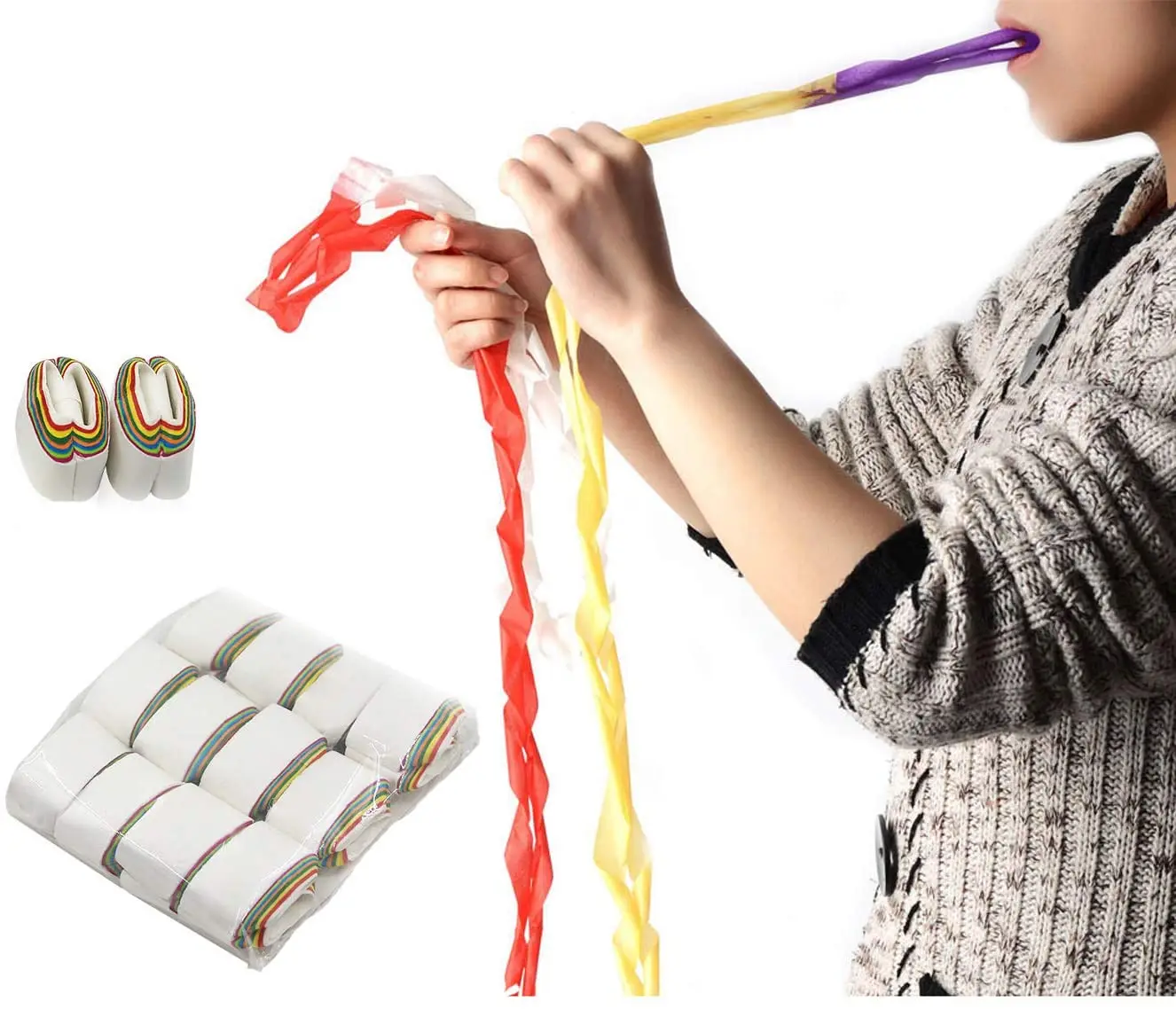 Bobina de papel para trucos de magia, 2 bolsas (1 blanca y 1 Color), trucos de magia, ilusionismo-0