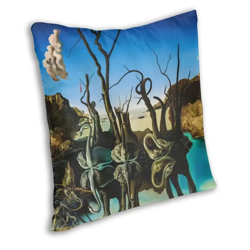 Декоративные наволочки Сальвадор Дали лебеди отражающие Слоны декоративные для
