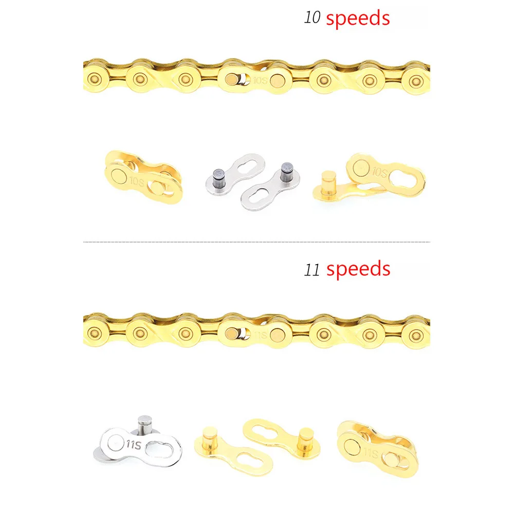 Велосипедная цепь с волшебной пряжкой аксессуар под золото 2 пары 6 7 8 9 10 11