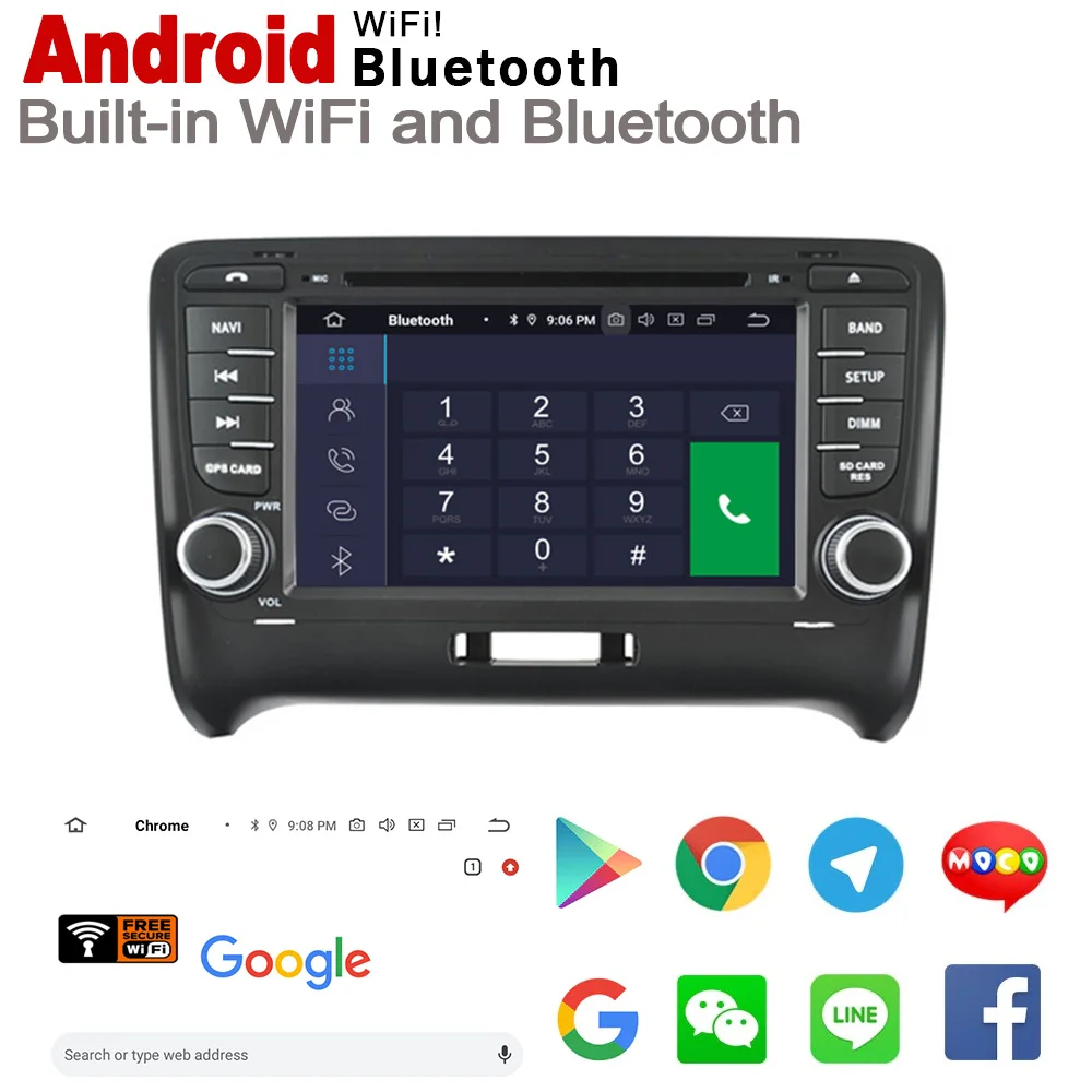 Автомобильный DVD GPS Navi Map HD IPS экран DSP стерео Android 8 0 для AUDI TT 8J 2006 ~ 2014 MMI