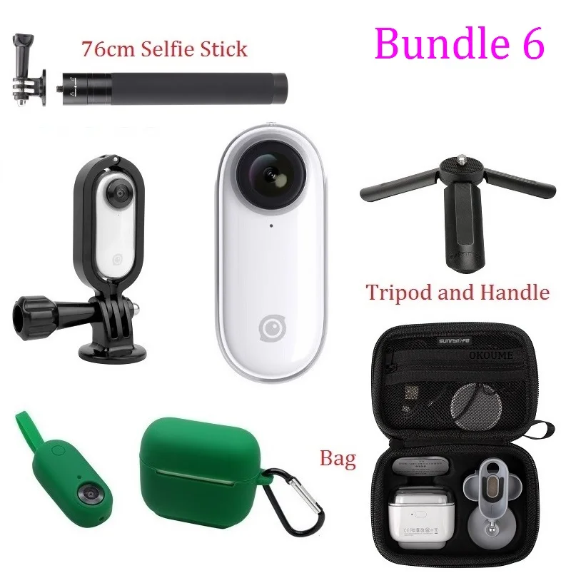 Bundle 6 Insta360 Go 1080P мини Экшн-камера FlowState Timelapse Hyperlapse Slow Motion для Vlog Видео решений - Цвет: Bundle 6