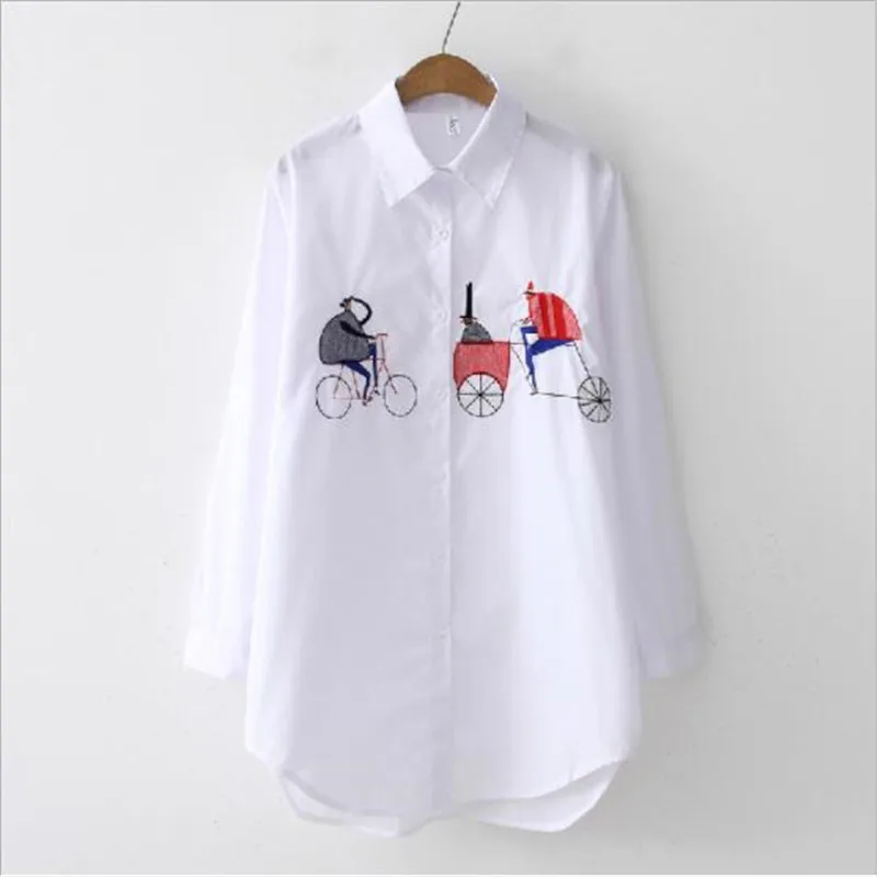 Dioufond Весенняя белая рубашка повседневная одежда на пуговицах отложной воротник