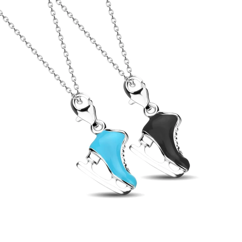 Модные спортивные аксессуары посеребренное украшение ожерелье черно синий