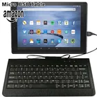 Противоударный кожаный чехол-накладка для планшета Amazon Fire HD 10(2015)HD 10(2017), портативная клавиатура + подставка