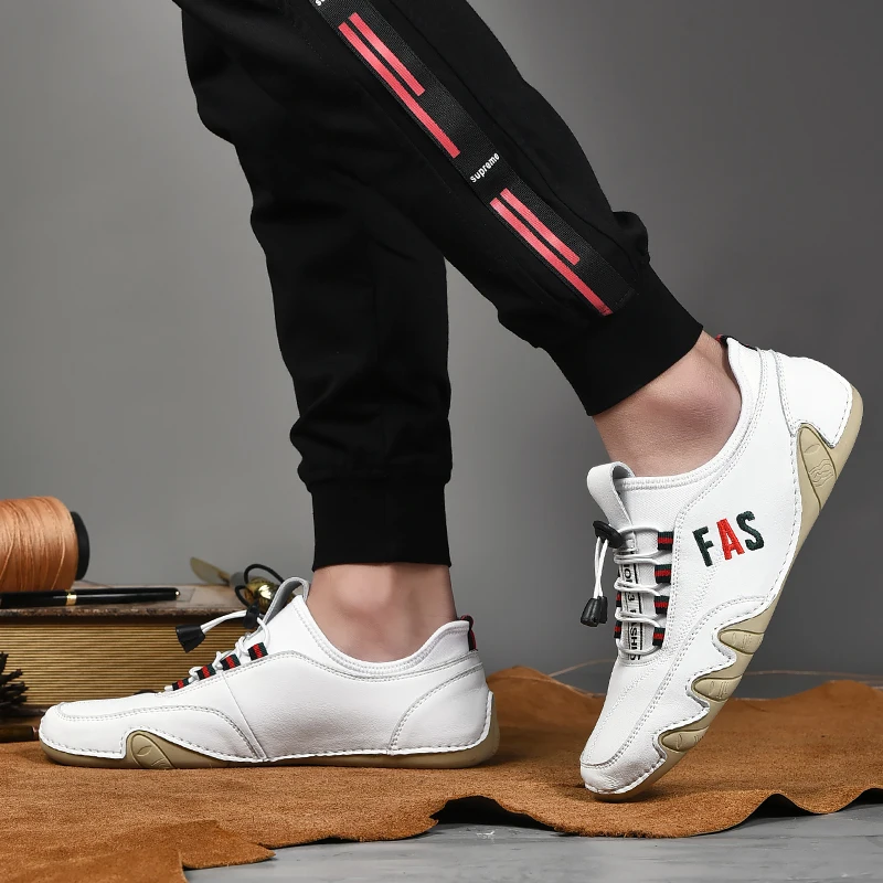 Мужские повседневные туфли черные удобные уличные на шнуровке большой размер 46