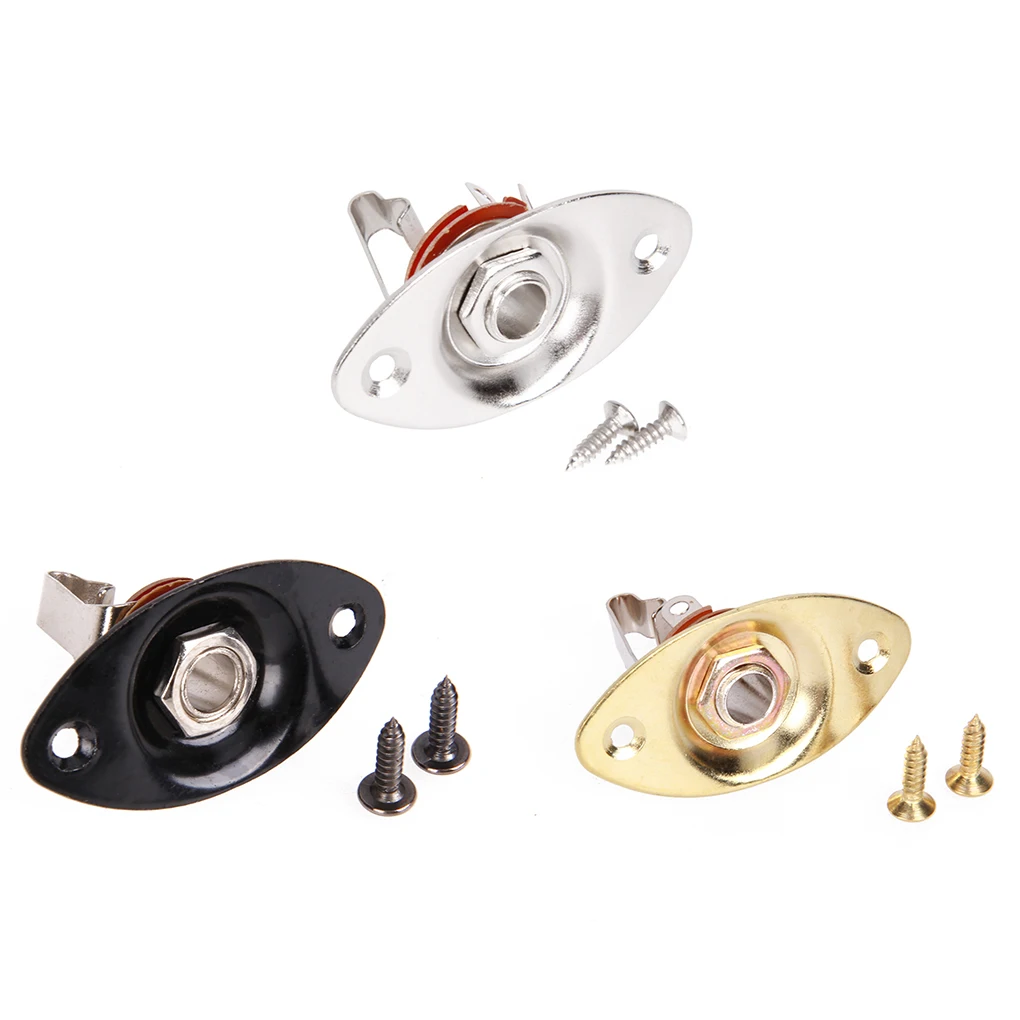 universal elektrische gitarre jack panel 635mm 14 oval überzog stecker port mount kit musik instrument zubehör free global shipping