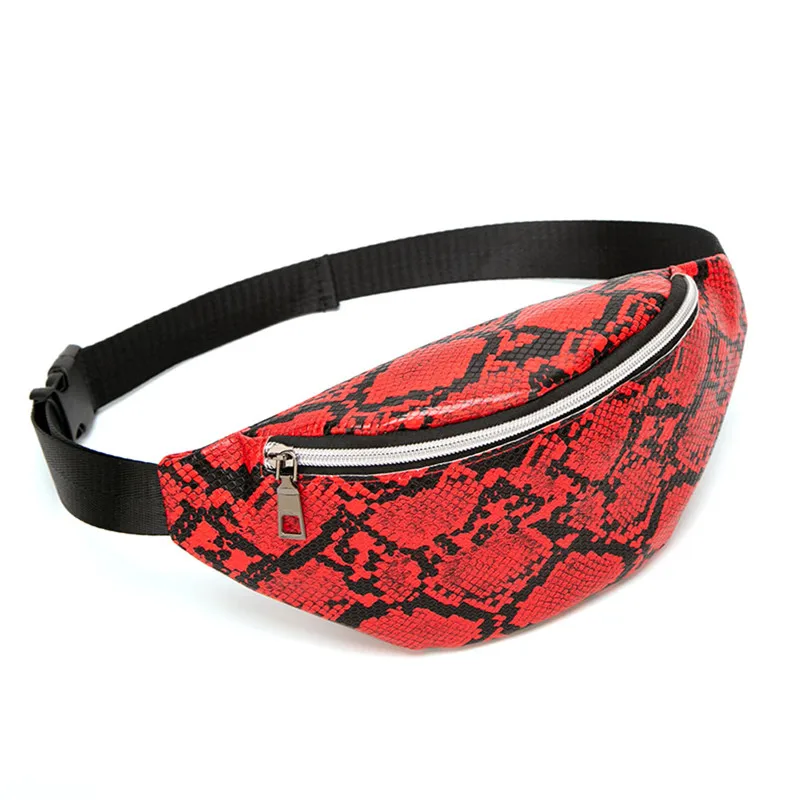 

Stylish Women Girls Serpentine Print Waist Packs Zipper Buckle Waist Fanny Pack Belt Bag Pouch Travel Hip Bum Bag Purse 5Colors