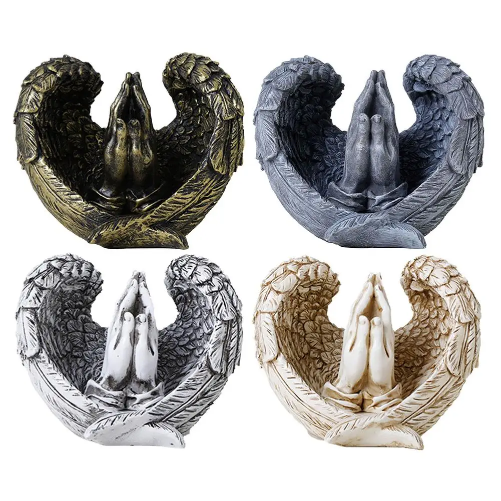 

Praying Hands Wing Figurine Cast Resin Angel Wings Statue Ornament Modern Figurine Home Bedroom Office Decoration Art Sculpture