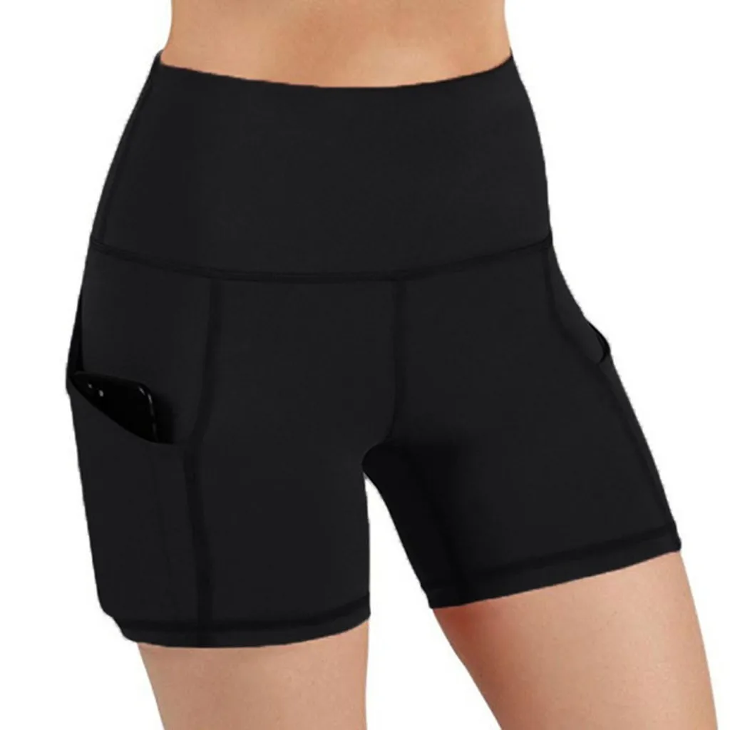 

Women's High Waist Shorts Sexy Butt Fitness Shorts With Pocket Gym Scrunch Workout Tummy Control Tight Sport Quick Dry Leggings