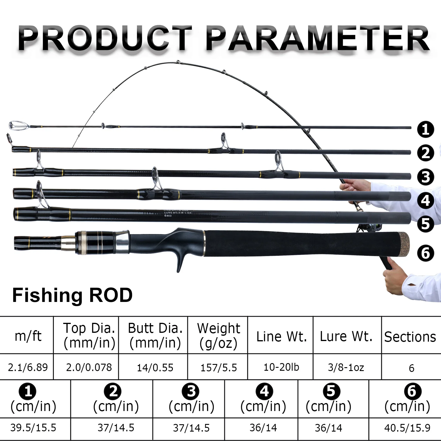 Sougayilang Casting Spinning Fishing Rods Carbon Fiber 2.1M Lure Rod Freshwater SaltWater Portable Travel Tackle | Спорт и