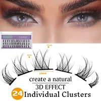 24 clusters diy individual lash volume natural lashes kit handmade c curl lashes mink eyelash extension eye makeup tools
