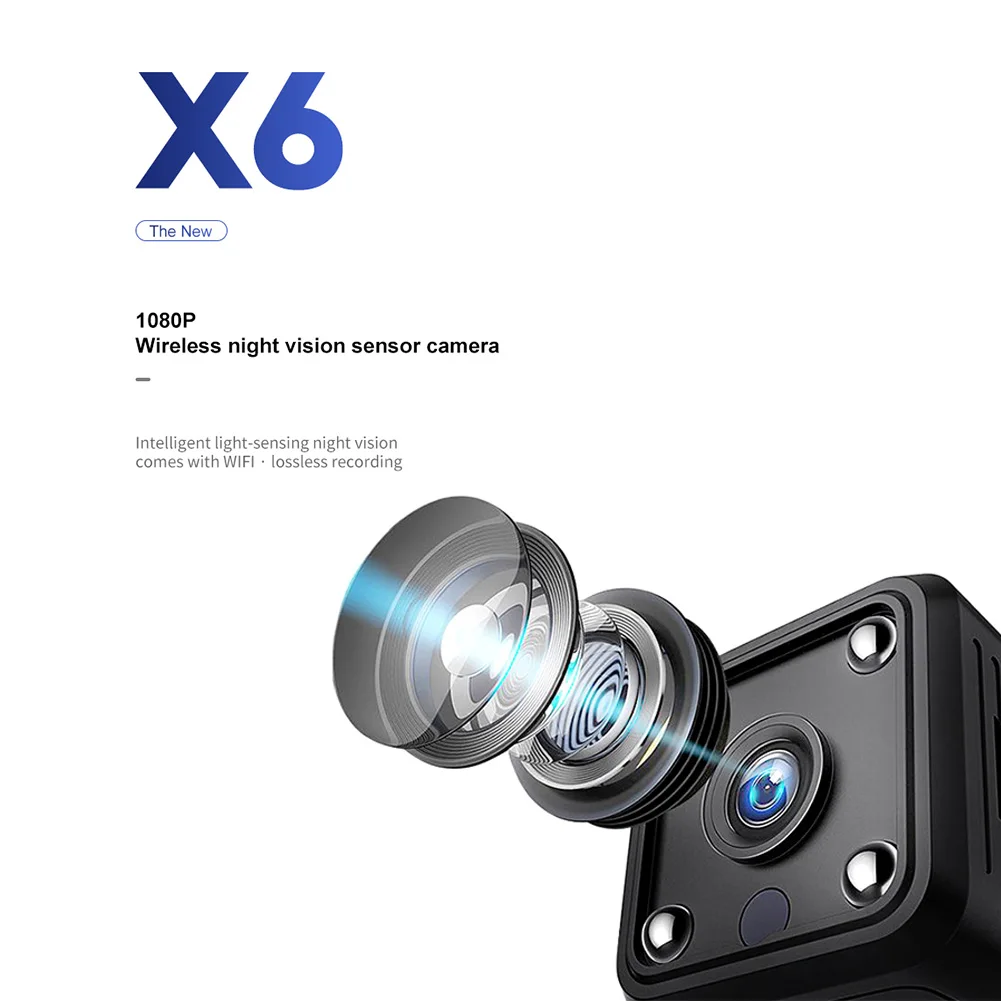 Смарт камера ночного видения X6 1080P HD Wi Fi|Компактные видеокамеры| |