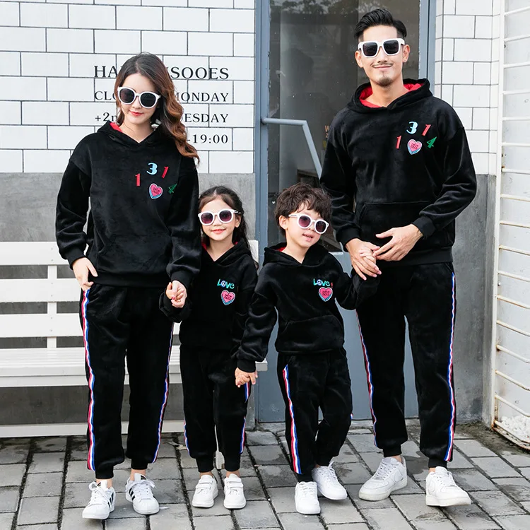 Новинка парные комплекты теплая толстовка для мамы и дочки матери сына всей
