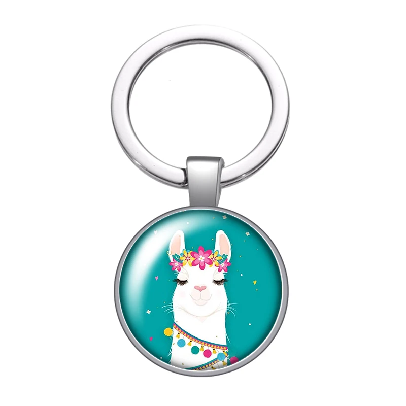 Стеклянный брелок без проба с кабошоном брелок-кольцо для автомобильных ключей