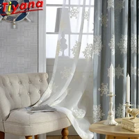 white edelweiss embroidery curtains for living room gray linen window drapes christmas snowflake curtains vt