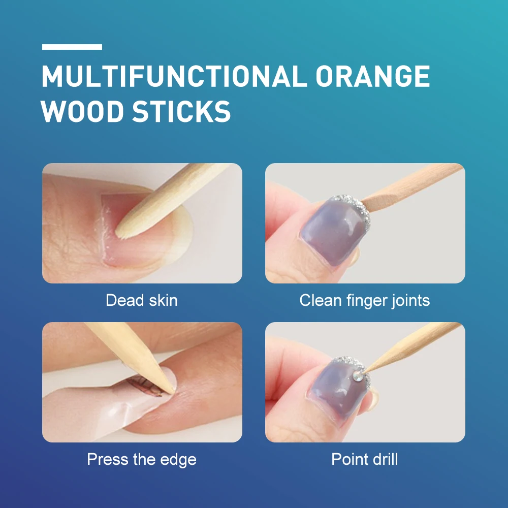 Оранжевые палочки 50 шт. Толкатель для кутикулы толкателя ногтей оранжевые
