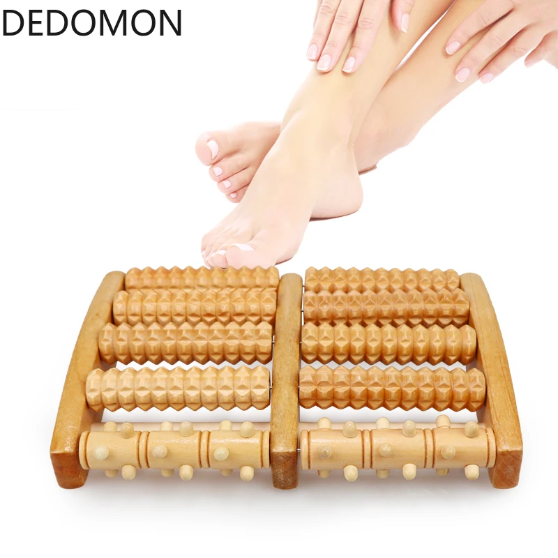 2018 новый двойной деревянный роликовый массажер для ног снимает подошвенный