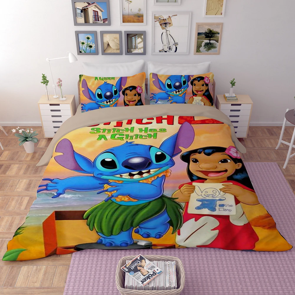 

3D Stitch Bedding set cartoon boy girls adult bedding 3pcs home textile Christmas gifts bedclothes queen king duvet cover sets