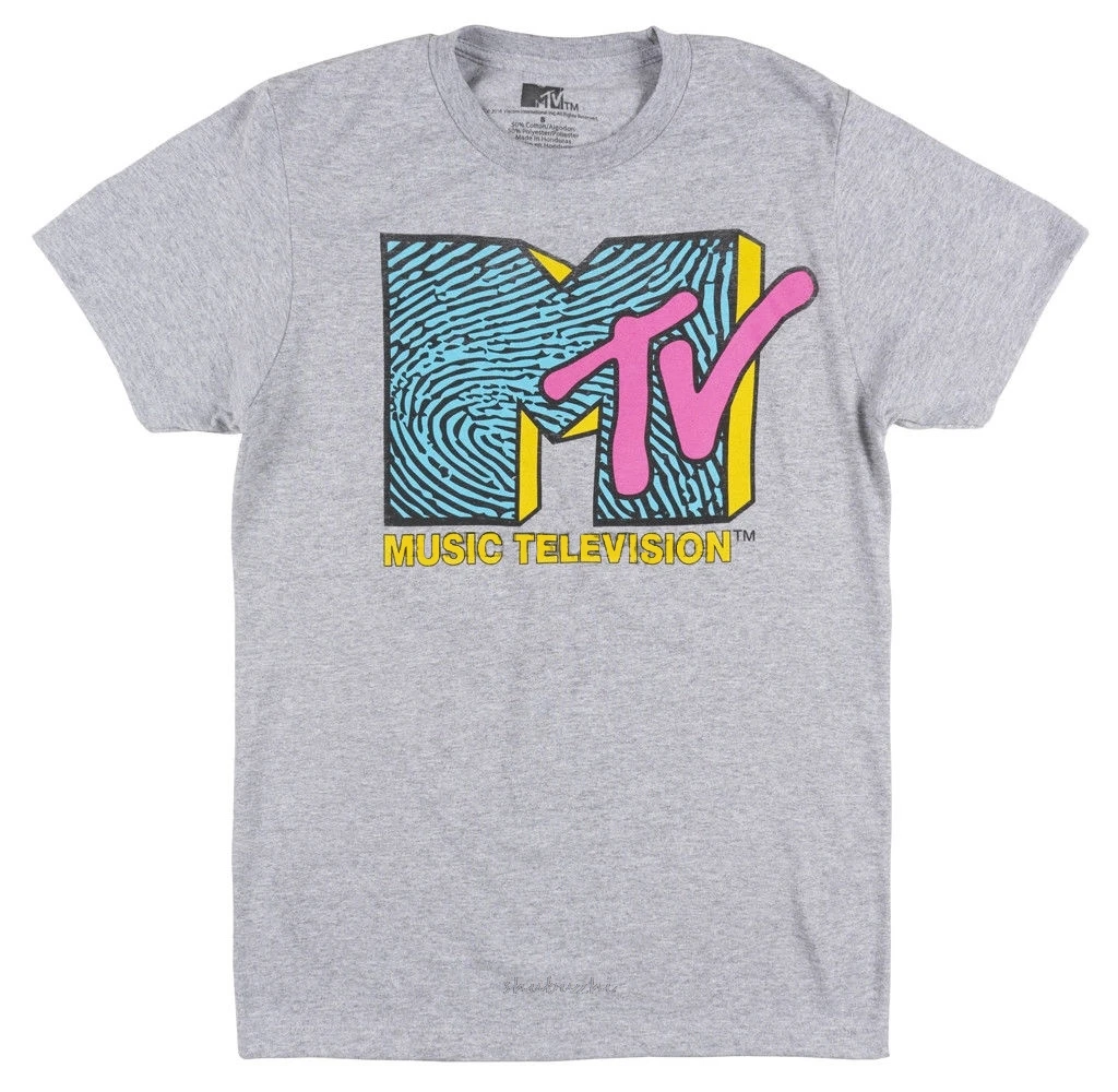 Футболка Mtv мужская с музыкой модная тенниска в стиле ретро рок хип хоп цвет серый