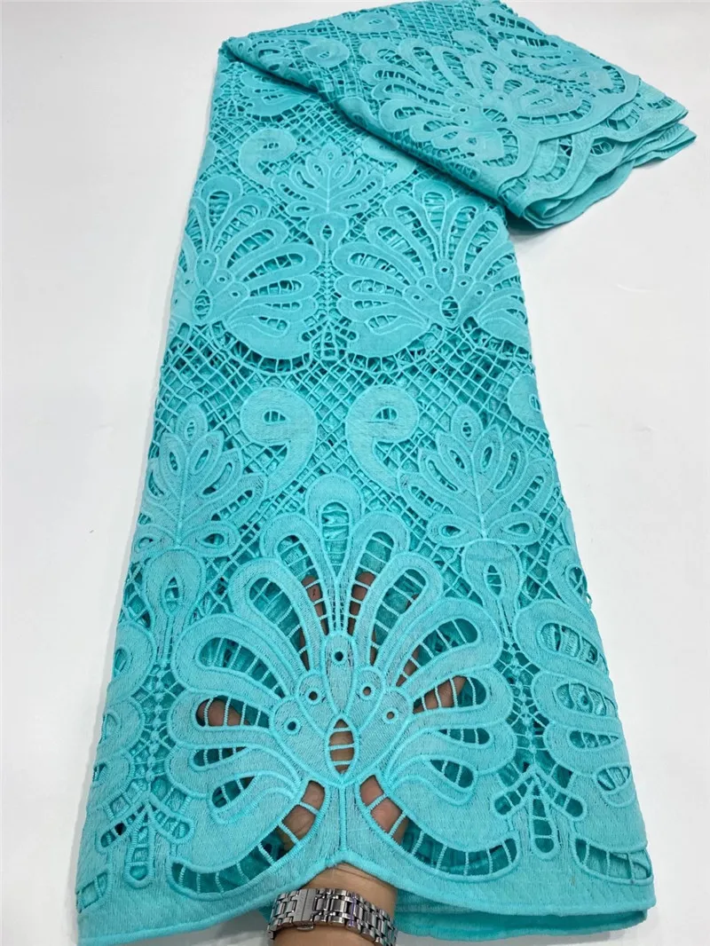

newcoming fashion 5yards african water soluble lace fabric good quality milk silk for dress DP11202