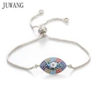 juwang 2020 new fashion diy link bracelet jewelry evil eye connector charm copper adjustable chain bracelets for women gifts
