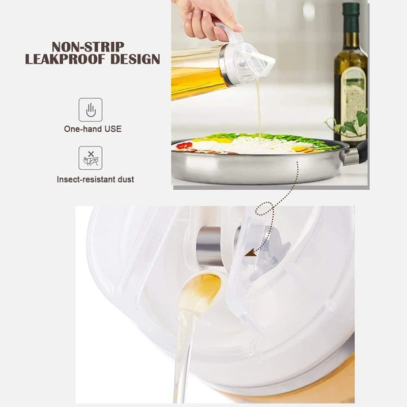 

2 Pcs over Olive Oil Dispensing Bottle, Leak-Proof Seasoning Container, Non-Slip Handle, Suitable for Kitchen Cooking