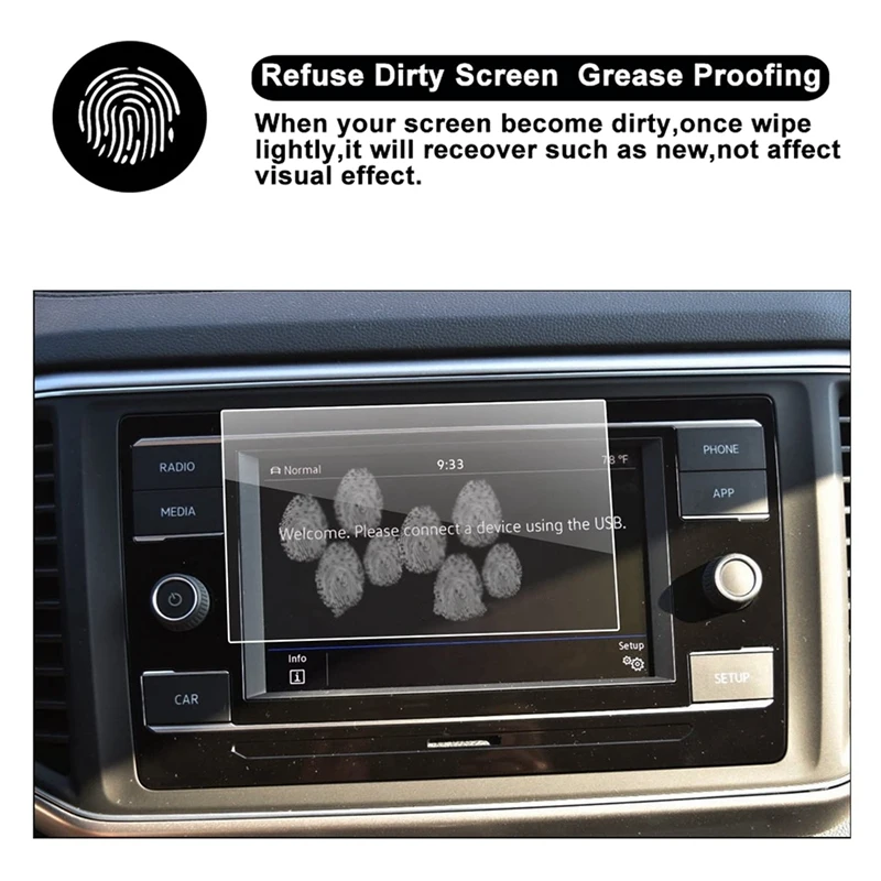 

For 2018 Atlas 6.5-Inch Center Media GPS Navigation Touch-Screen Protector Foil Display Screen Tempered Glass Film