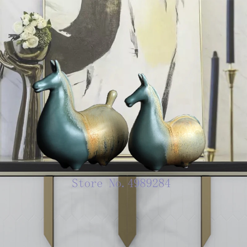 Креативный китайский Ретро Керамика ручной работы абстрактная лошадь ремесла