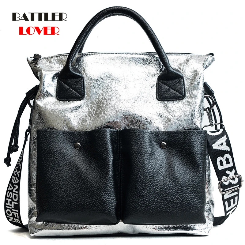 

Women Big Capacity Casual Totes Punk Style Travel Handbags For Female Fashion Shoulder Purse Ladies Hig Quality Leather Satchels