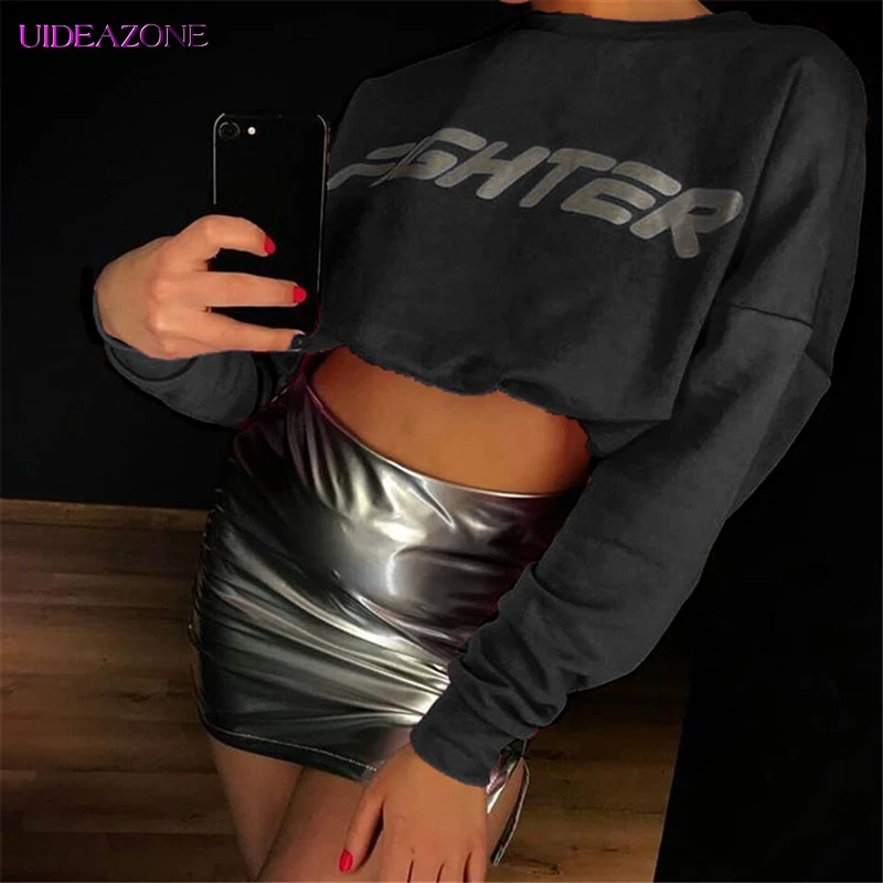 UIDEAZONE толстовки со светоотражающими буквенными принтами повседневные топы с