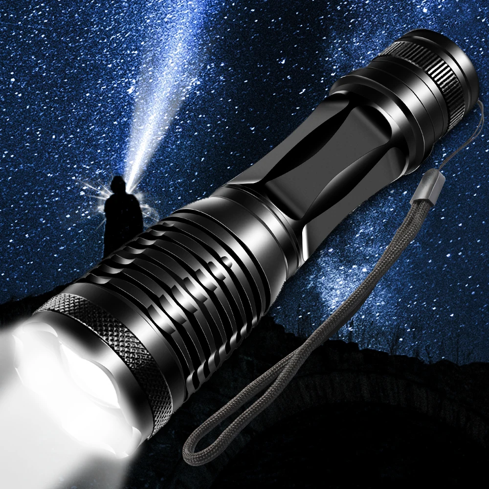 Портативный светодиодная вспышка светильник ультра яркий фонарь T6/L2/V6 походный 5