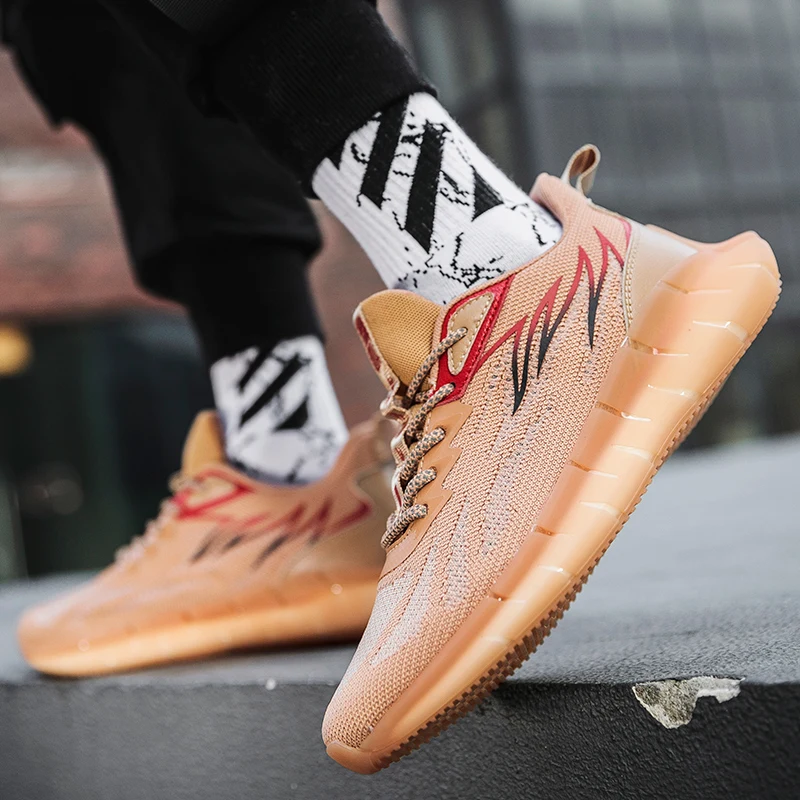 

2020 Sport Running Shoes Men Ultra Light Popcorn Bottom Comfortable Casual Running Shoes Tide Shoes High Quality Breathable Shoe