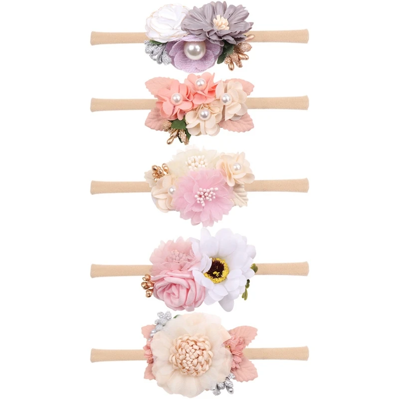 5 шт./компл. милый детский жилет для маленьких девочек повязка на голову с цветком