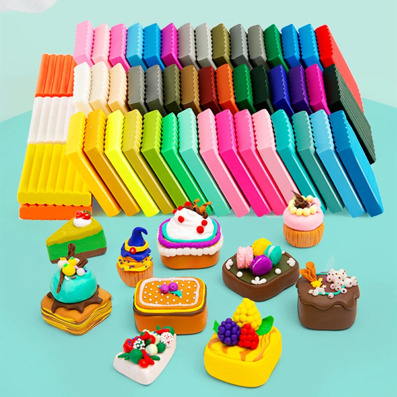 

50colors kids Polymer Clay Super Light DIY Modelling Clay Slime Soft Intelligent Plasticine Learning Education Toy For Children