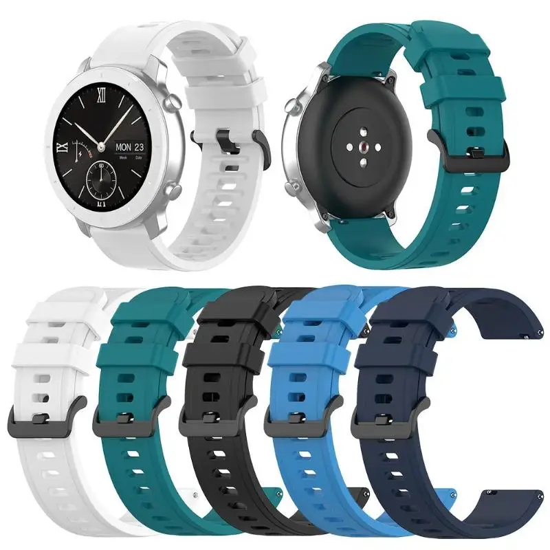Регулируемый ремешок для часов силиконовые сменные аксессуары Amazfit GTR 42/47 мм/GTS/BIP