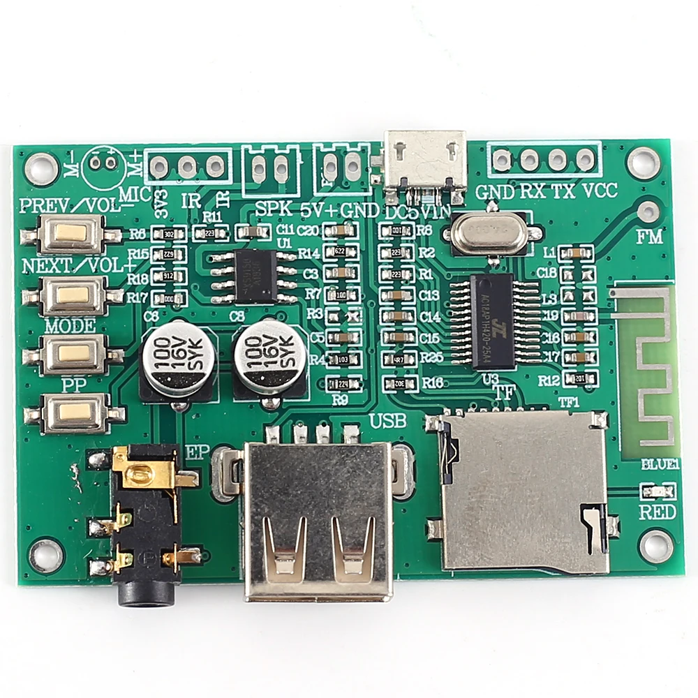 MP3 Bluetooth цифровой усилитель мощности модуль SPP сквозной Поддержка FM TF карты/u-диск