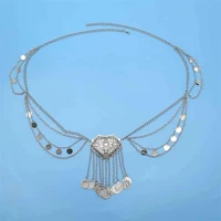 1pcs turkish gypsy metal coin tassel waist chains metal handmade boho beachy belly belt ethnic tribal festival jewelry for women