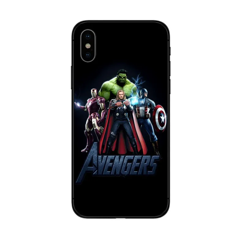 Марвел из Мстителей Щит чехол для телефона черный силикон apple iphone SE XR 5 6 5s X 7 8 6S PLUS XS