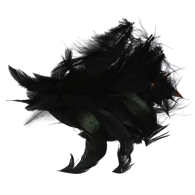 Крашеный петух перо для костюмов/шляп/украшения черный|Перо| |