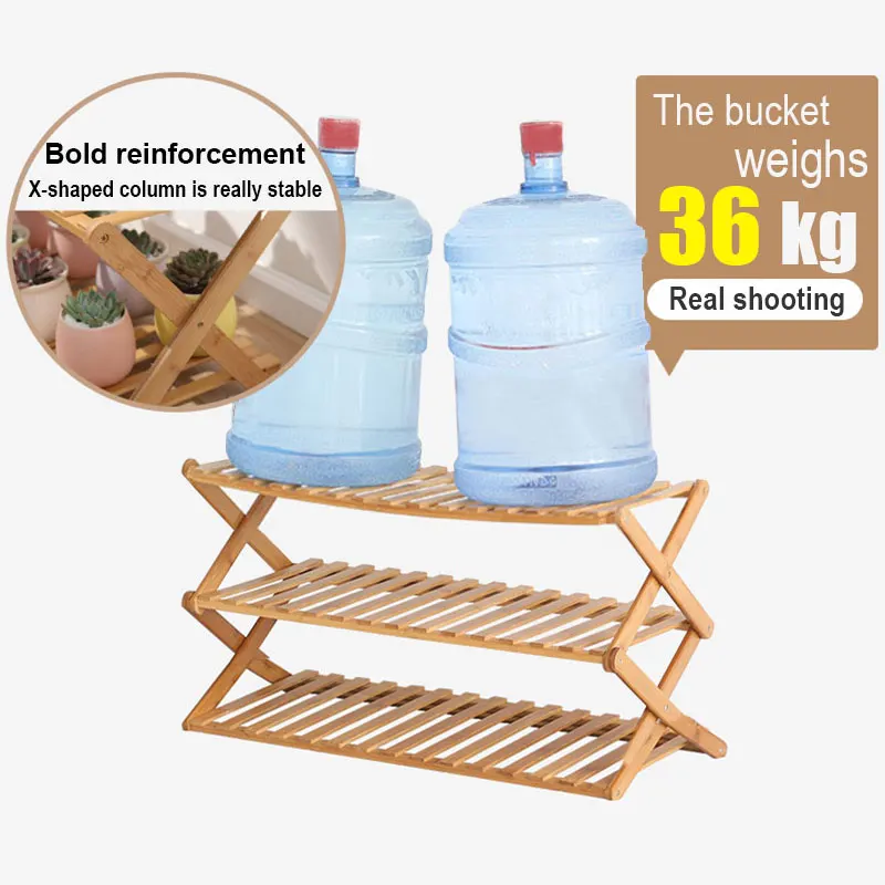 

2/3 Tier Plant Stand Shelf Foldable Shoe Rack Storage Organizer for Home Garden Patio XKW