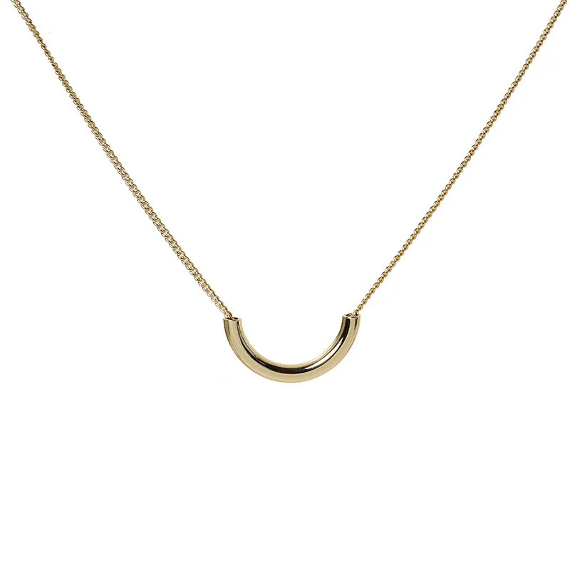 Женское колье с золотым покрытием Минималистичная цепочка до ключиц в стиле хип