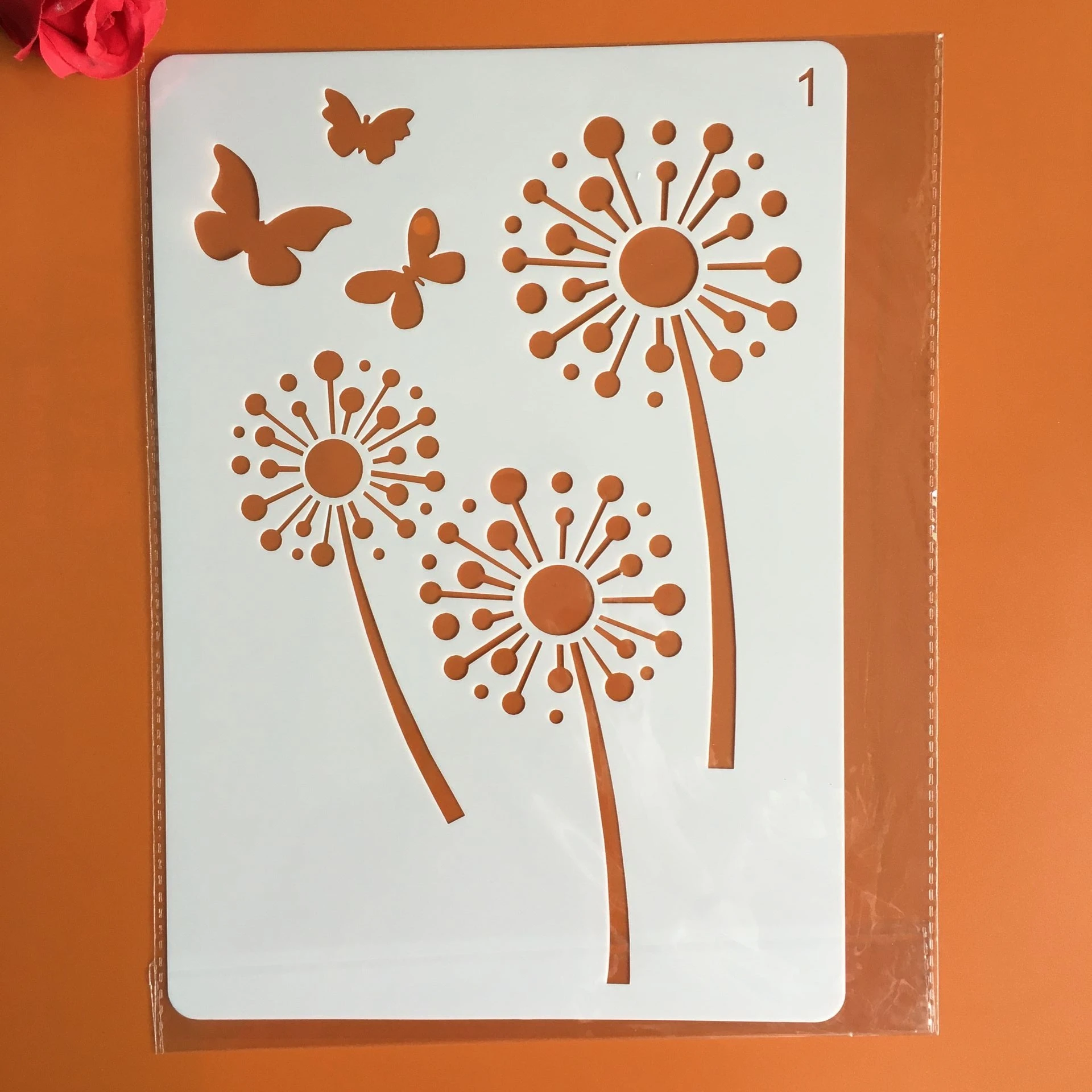 

A4 size Dandelion Flowers Wall Painting Stencils Stamp Scrapbook Album Decorative Embossing Craft Paper DIY Flower Label Stencil
