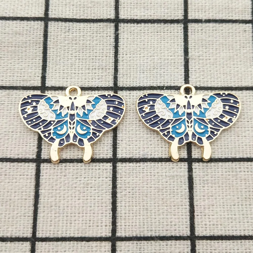 

10pcs 20x28mm enamel butterfly charm for jewelry making crafting earring pendant bracelet charm necklace charms diy finding