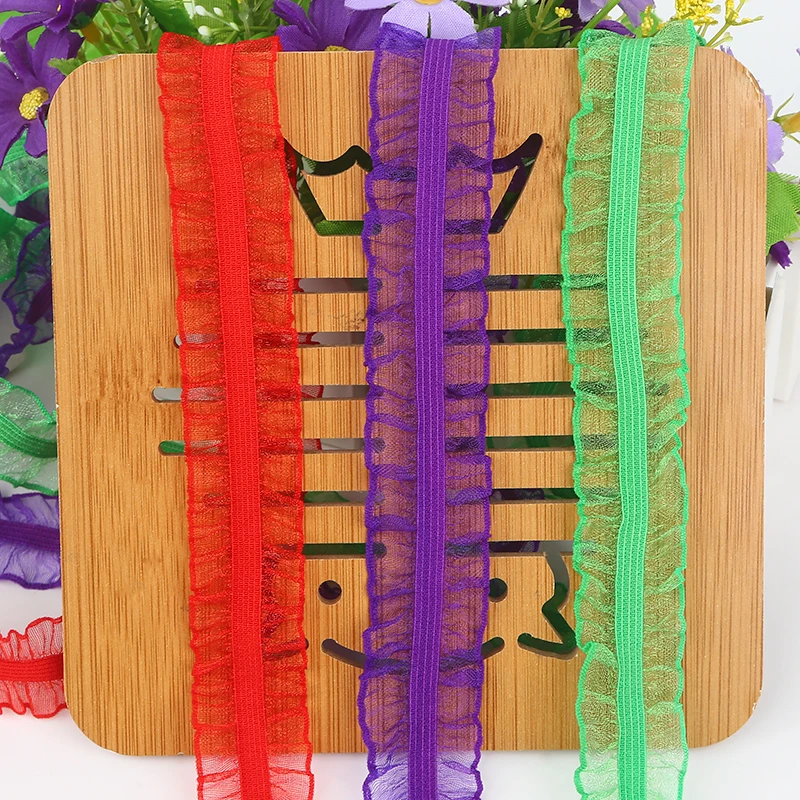 1 м Новая вышитая кружевная ткань фиолетовая синяя Зеленая эластичная аппликация