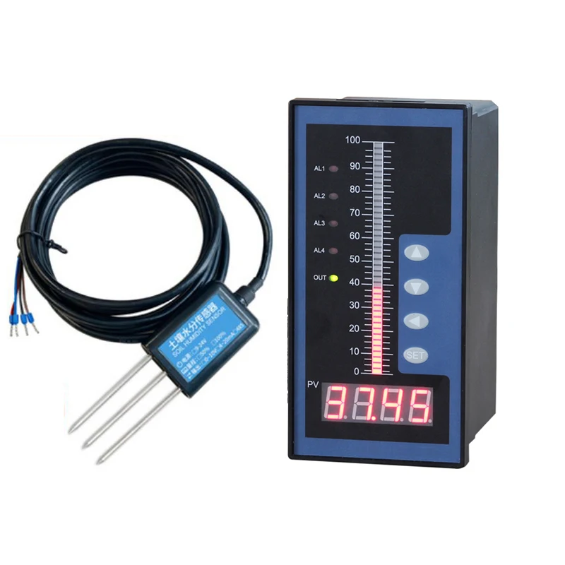 Цифровой контроллер влажности почвы садовый с 4 релейными выходами сигнализации