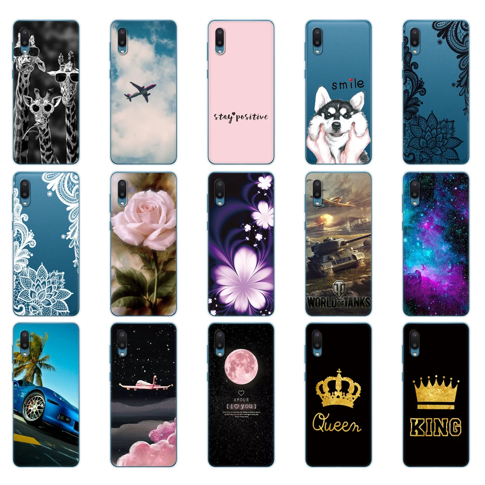 For Samsung A02 M02 cover Soft Silicon Tpu phone Back case For Samsung Galaxy A02 Galaxy M02 SM-A022G a022 Bumper 6.5inch flower