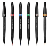 12pcs pentel ultra fine point brush artist caligraphy sign pens assorted 12 colors bundle set sesf30c