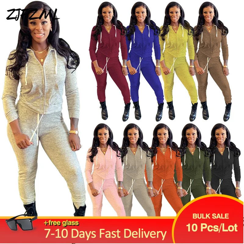 

Женский спортивный костюм с капюшоном и длинными рукавами, на молнии