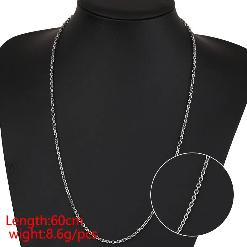 

Fnixtar 20Pcs 60/75cm Cuban Cross Chian Necklace Mirror Polish Stainless Steel Sweater Necklace For Women's Mens Fashion Jewelry