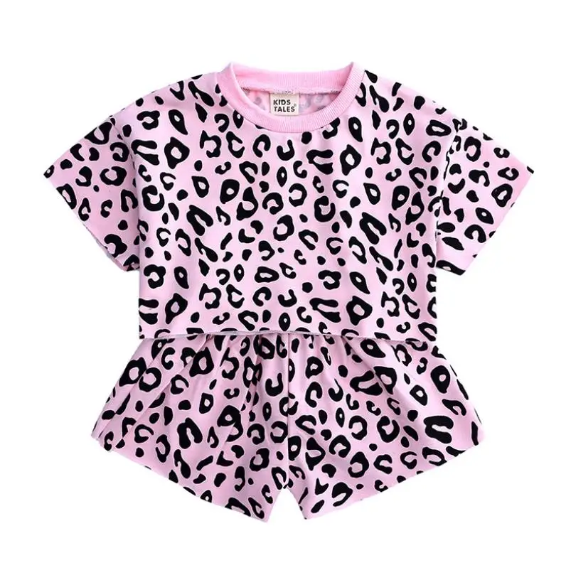 Комплекты одежды для маленьких девочек Летняя футболка с короткими рукавами и